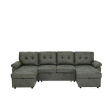 Convertible Sectional Sofa Bed With Pull Out Sleeper And Storage