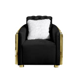 Accent Chair With Button Tufted Diamond Grid & 1 Pillow For Living Room