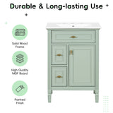 Bathroom Vanity With Sink, Flip Drawer, 2 Drawers, Adjustable Shelf