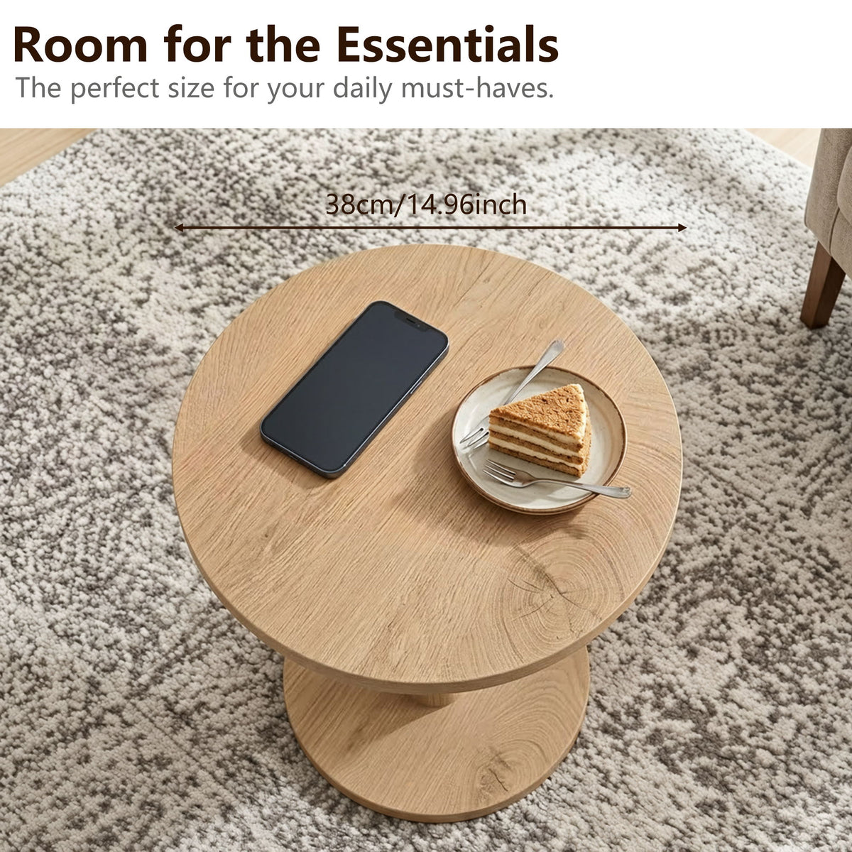 C - Shaped End Table With Sturdy Base