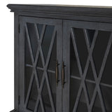 Slade Transitional Colonial 2-Door Cabinet with Lattice Detailing
