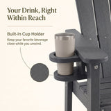 Bar Height Adirondack Chair With Cup Holder And Armrests