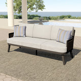Genova - Patio Sofa With Two Accent Pillows - Gray