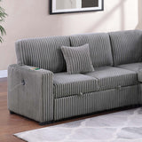 Convertible Sectional Upholstered Sleeper Sofa With Storage Chaise