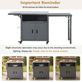 Foldable Outdoor Prep Station BBQ Cart With Trash Rack