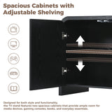 Curved Edge TV Stand With Large Cabinets