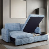 Finn Blue Storage Chaise with Hidden Storage