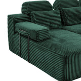 Sectional Sleeper Sofa & Storage Pockets, Modular Couch With Throw Pillows For Living Room