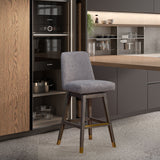 Amelia - Swivel Bar Stool - Gray Oak / Mocha