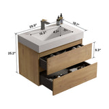 Alice - Bathroom Vanity With Sink, Large Storage Wall Mounted Floating Bathroom Vanity For Modern Bathroom