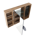 Wall Mounted Bathroom Mirror Cabinet With Adjustable Shelves Storage Cabinet - Imitative Oak