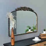 Handmade Arched Mirror, Ornate Baroque For Entryway - Antique Bronze