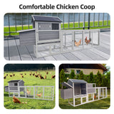 Large Outdoor Hen House With Run And Nesting Box Poultry Cage