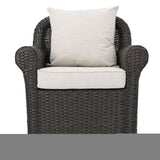 Amaya - Outdoor Swivel Rocker Chair With Water Resistant Cushions - Brown / Beige