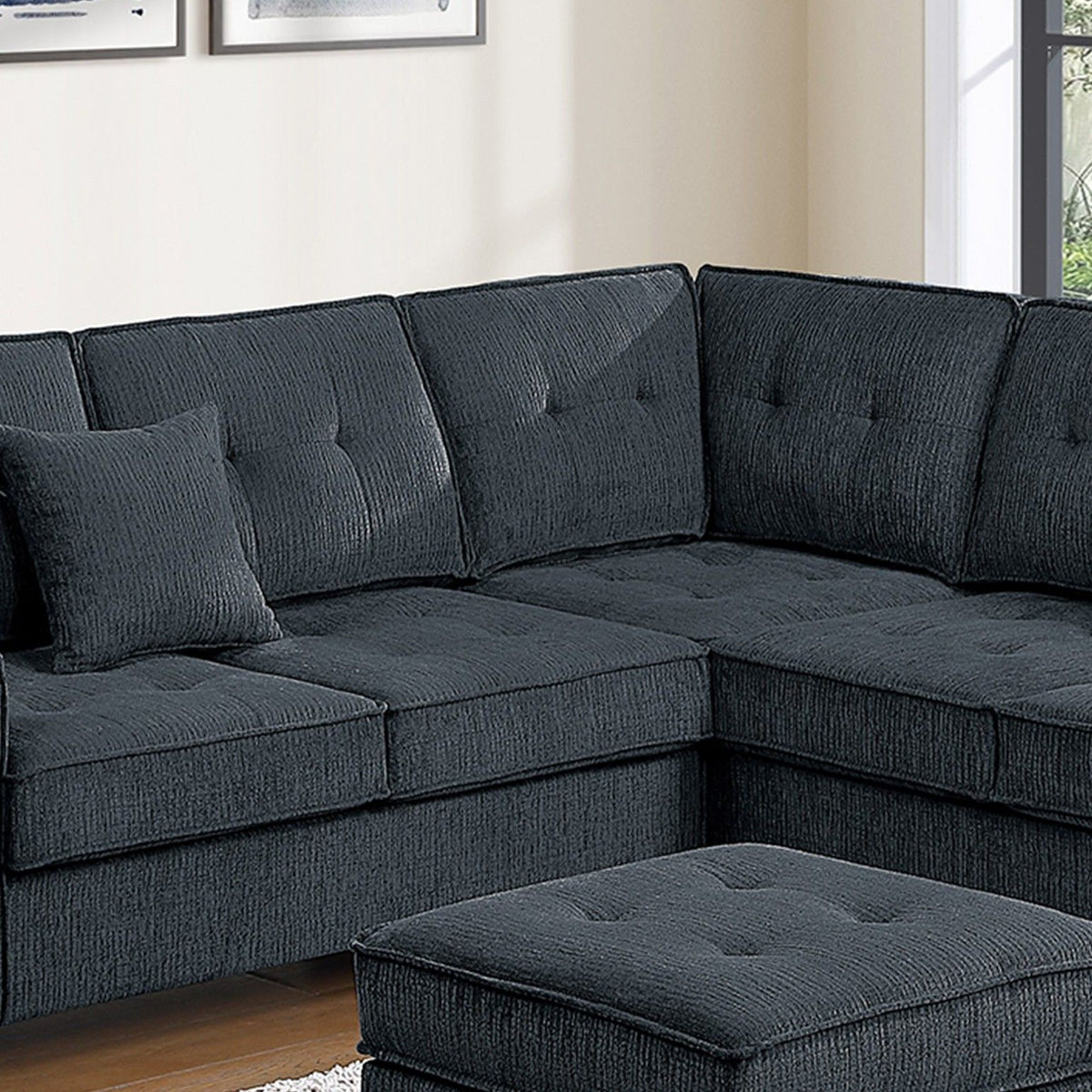 Sectional Set With Corner Wedge Ottoman USB Port