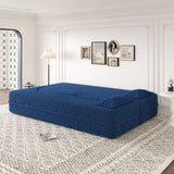Modern Floor Sofa, With 2 Pillows, Convertible Teddy Fabric Foam Filled Bed