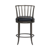 Vince - Commercial Grade Steel Frame Faux Leather Upholstered Swivel Counter Height Barstool