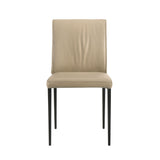 Meriam - Full Back Top Grain Leather Upholstered Metal Dining Chairs (Set of 2)