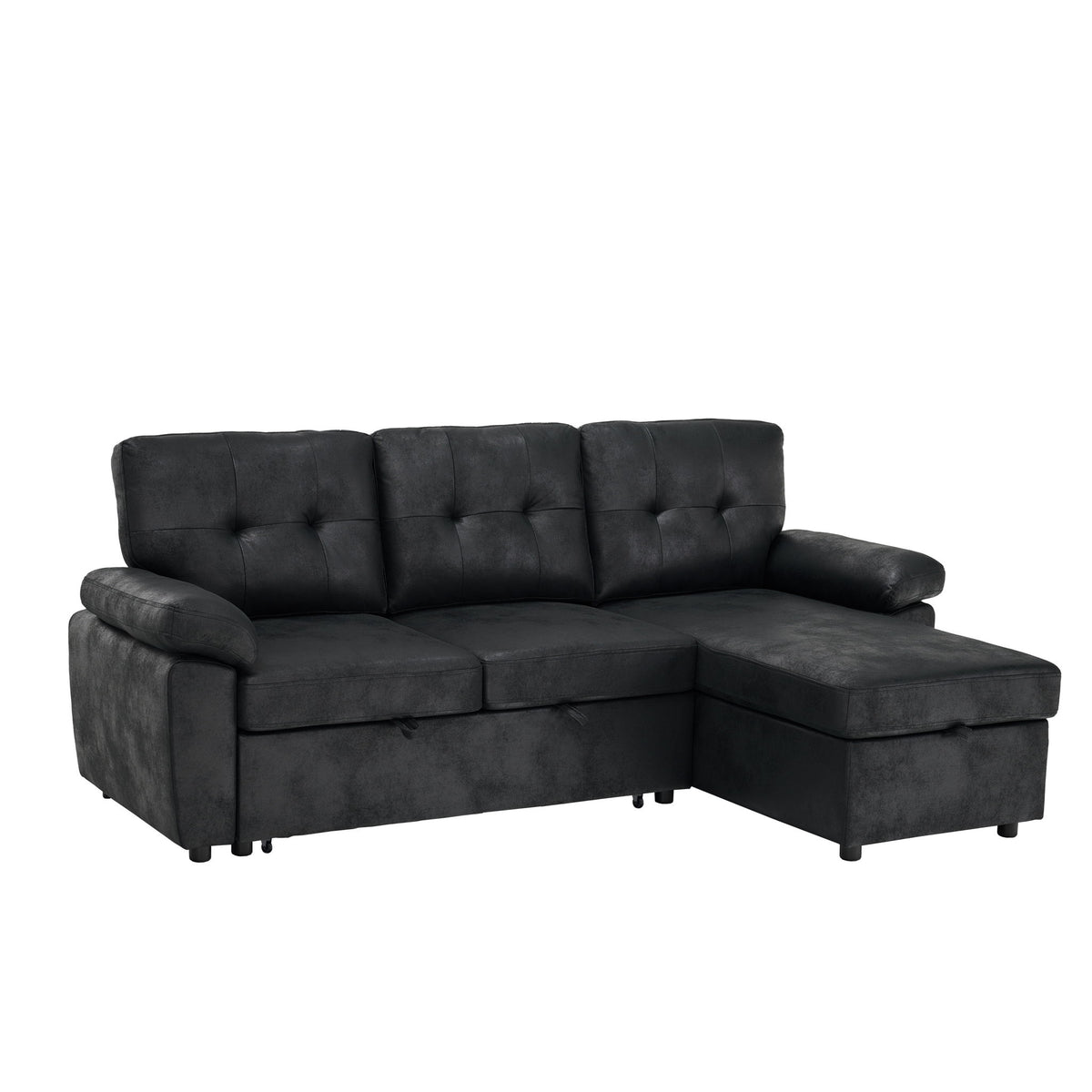 Convertible Sectional Sofa Bed With Pull Out Sleeper And Storage