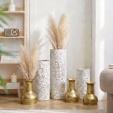 Floor Vases, Tall Home Decor Vases (Set of 3) - White / Gold