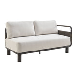 Brampton - Metal Outdoor Sectional With Cushions - Gray / Off White