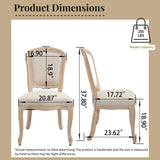Dining Chairs Upholstered With Fan Shaped Back (Set of 2) - Beige