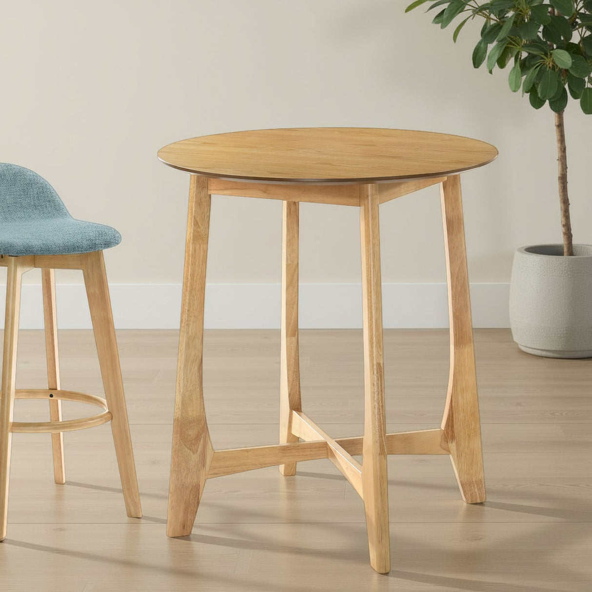 Vera - 31.5" Wood Top Pub Table - Natural