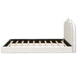 Upholstered Platform Bed With Sturdy Frame And Headboard