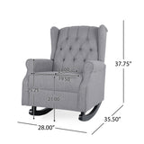 Sheila - Contemporary Fabric Tufted Wingback Rocking Chair - Gray
