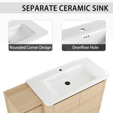 Freestanding Bathroom Vanity With Sink, 1 Small Storage Cabinet, Soft Close Door