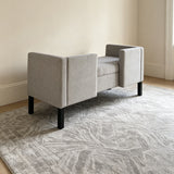 Upholstered Ottoman With 2 Bolster Pillows For Living Room - Gray