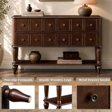 Console Table, Entryway Sofa Table With 4 Storage Drawers And Open Shelf - Espresso