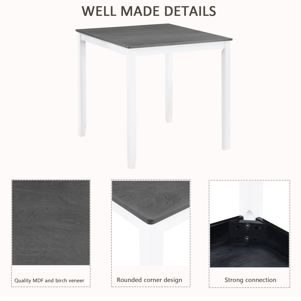 5 Piece Counter Height Dining Table Set With 4 Chairs