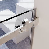 Frameless Single Sliding Shower Door, Sgcc Tempered Glass, Reversible
