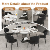 Round Dining Table & 6 Chairs Set - Silver
