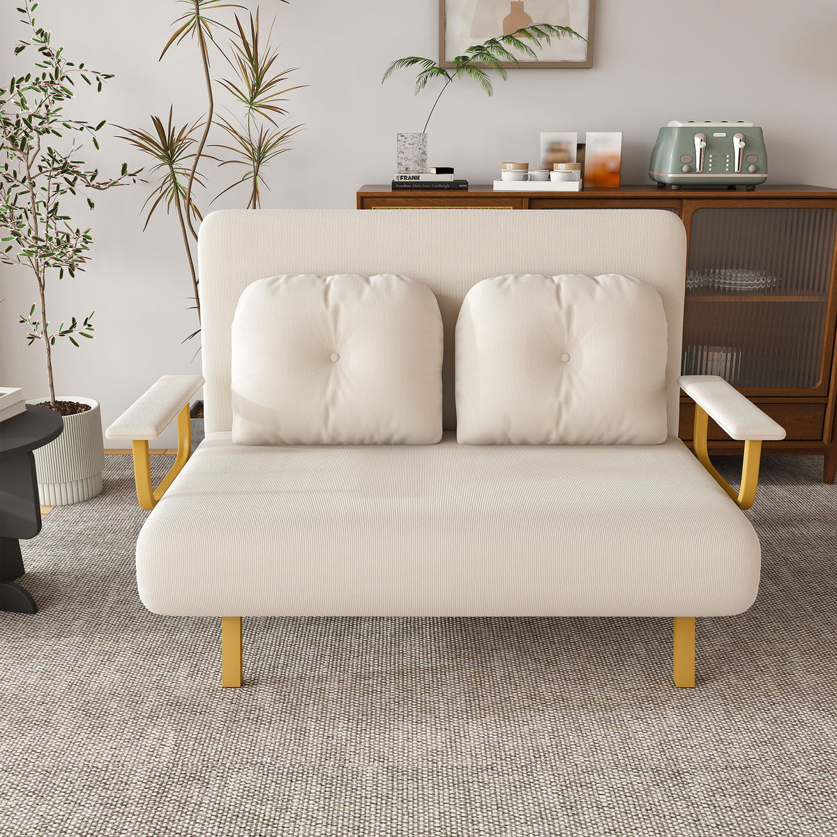 5 In 1 Convertible Sofa Bed For 2 With Adjustable Backrest