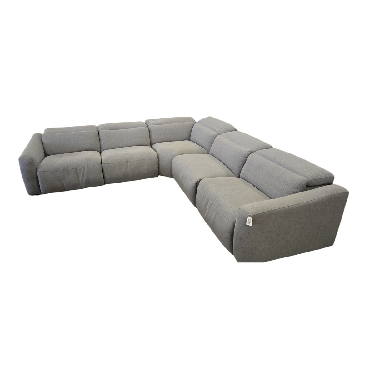 Finson 5 - Piece Power Reclining Fabric Sectional with 3 Power Headrests - Used Like New - (ID U4821) - available at Alpine Outlets in Denver