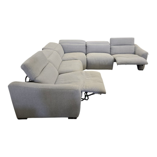 Finson 5 - Piece Power Reclining Fabric Sectional with 3 Power Headrests - Used Like New - (ID U4821) - available at Alpine Outlets in Denver