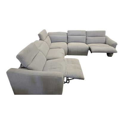 Finson 5 - Piece Power Reclining Fabric Sectional with 3 Power Headrests - Used Like New - (ID U4821) - available at Alpine Outlets in Denver