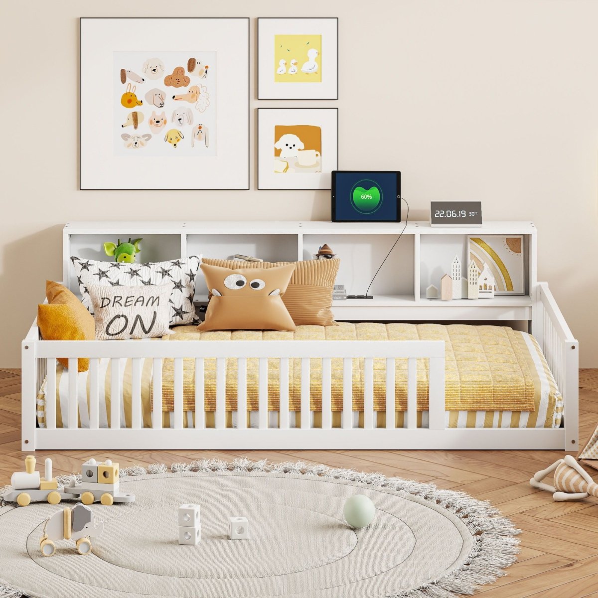Floor Bed With Storage Cabinets And USB Ports - Storage Beds available at Alpine Outlets in Denver