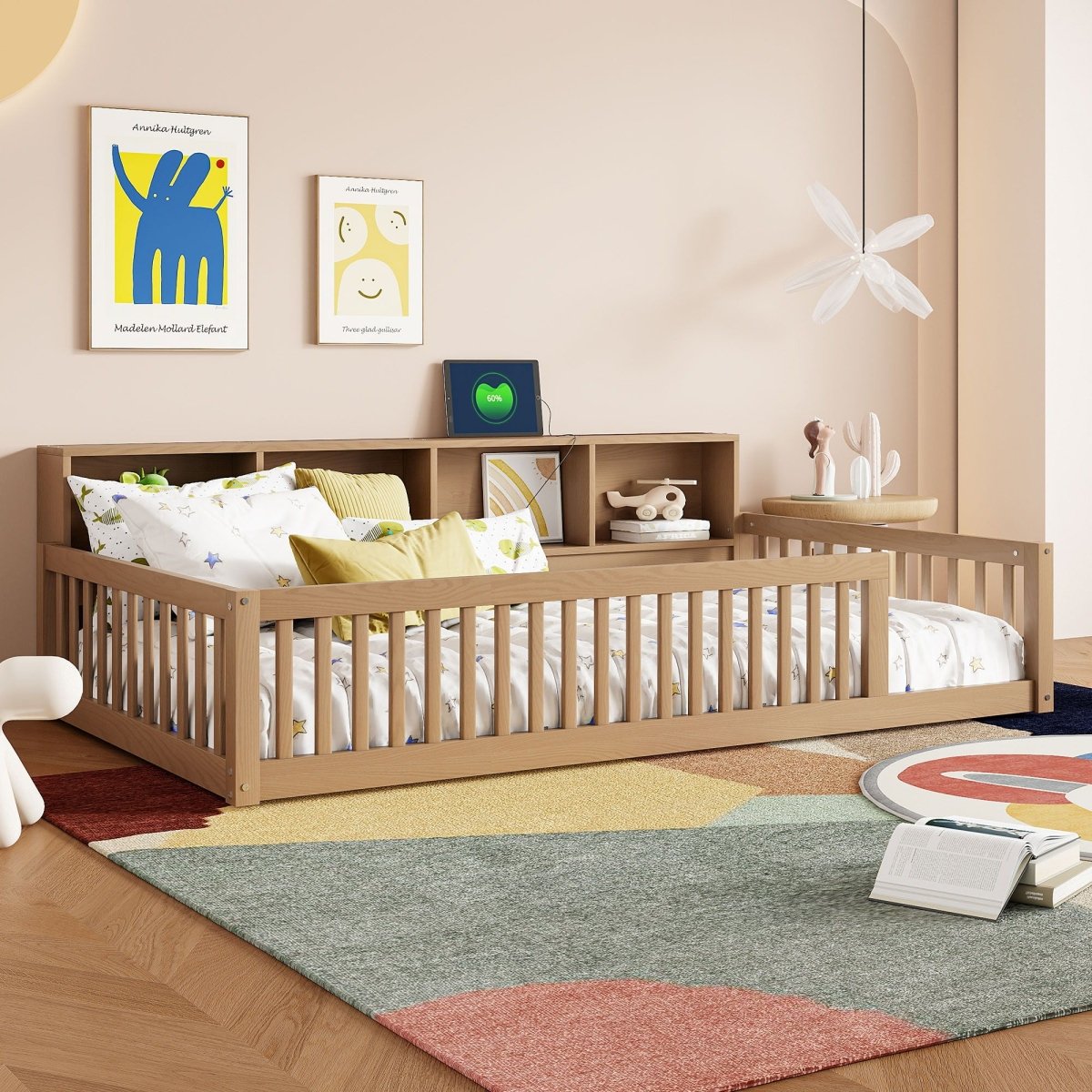 Floor Bed With Storage Cabinets And USB Ports - Storage Beds available at Alpine Outlets in Denver