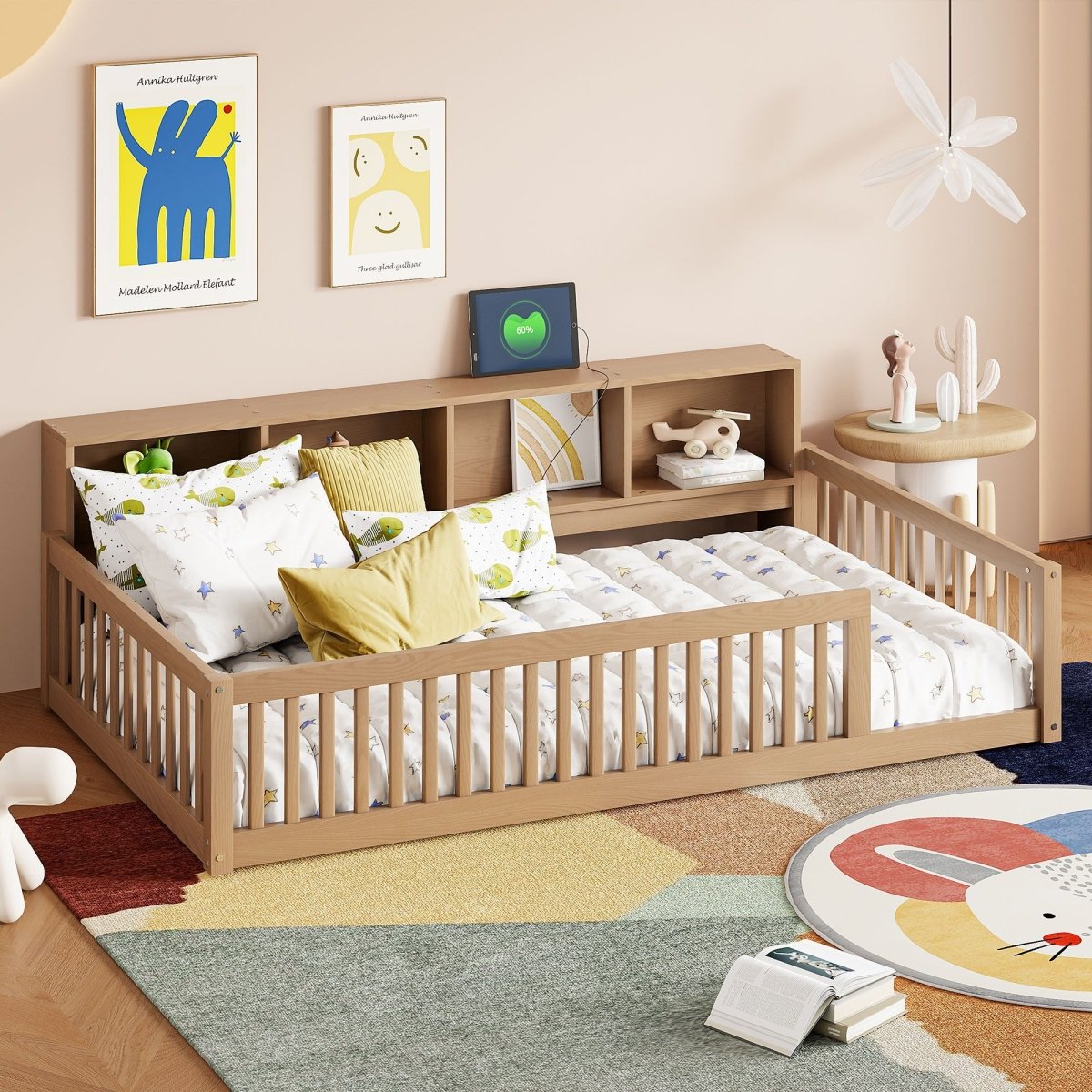 Floor Bed With Storage Cabinets And USB Ports - Storage Beds available at Alpine Outlets in Denver