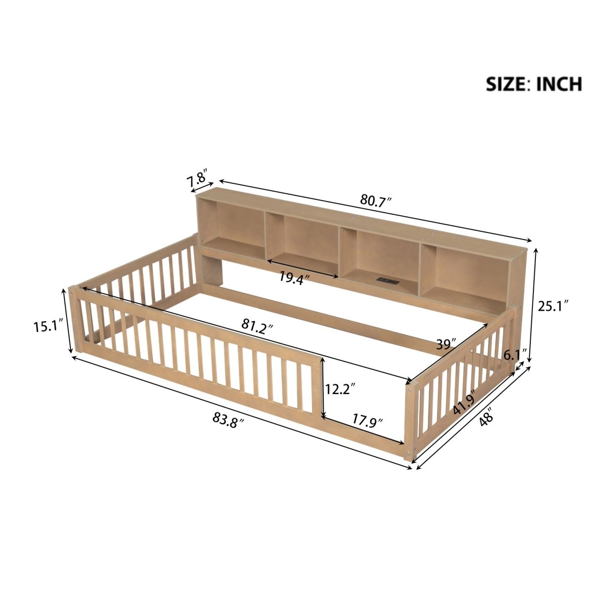 Floor Bed With Storage Cabinets And USB Ports - Storage Beds available at Alpine Outlets in Denver