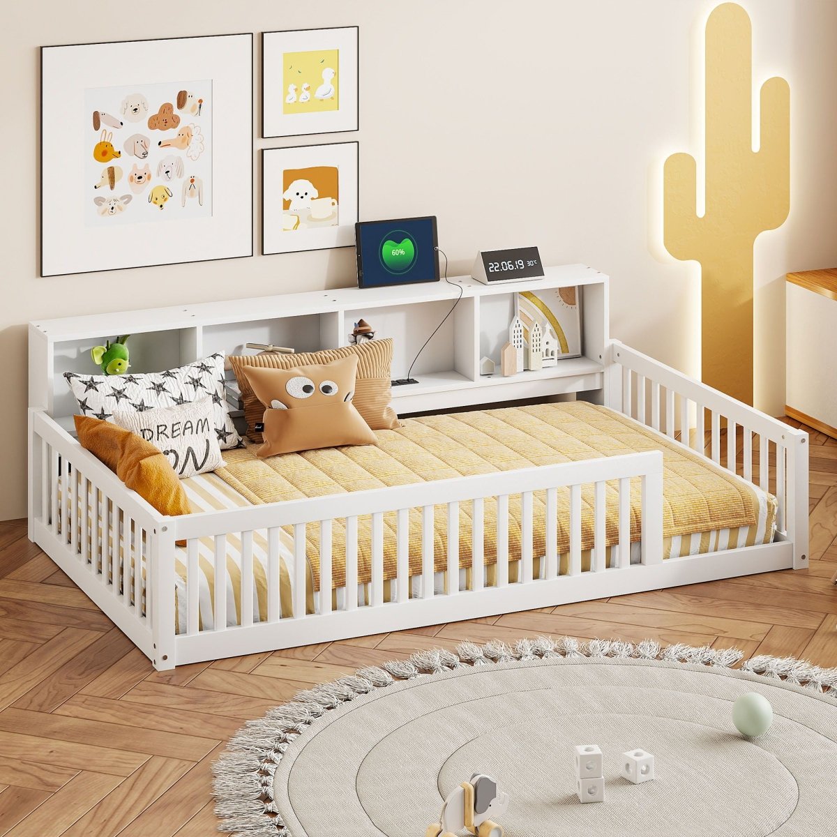 Floor Bed With Storage Cabinets And USB Ports - Storage Beds available at Alpine Outlets in Denver