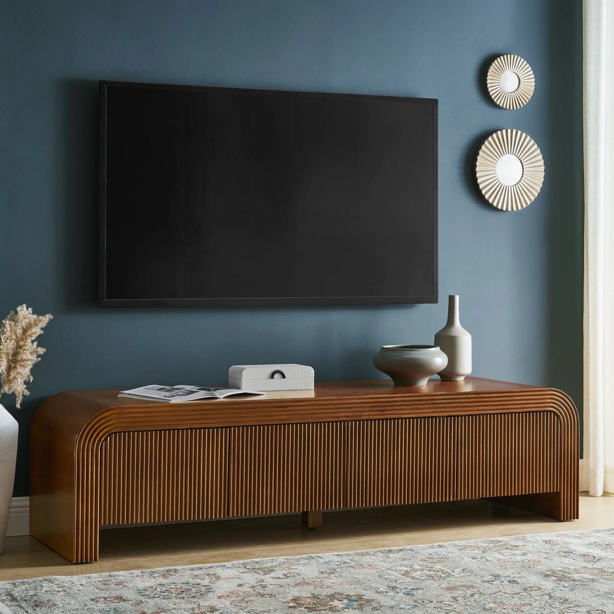 Fluted TV Stand with Storage 68 Inch - TV Stands available at Alpine Outlets in Denver