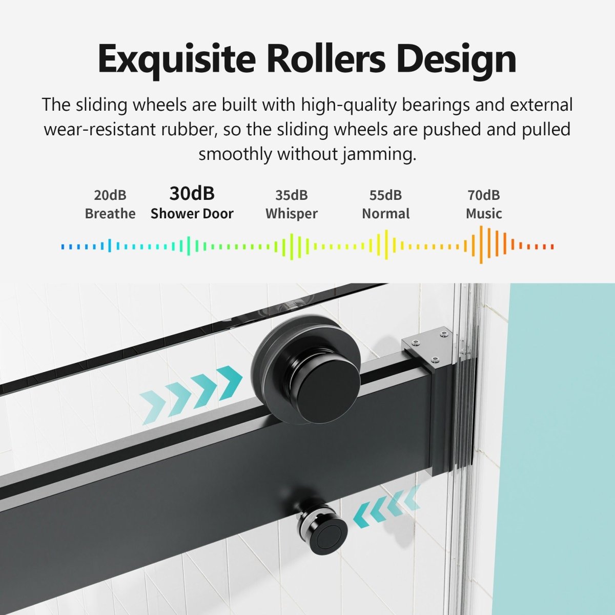 Frameless Double Sliding Soft-Close Shower Door, 3 / 8" (10Mm) Thick SGCC Tempered Glass Door, Matte - Shower Doors available at Alpine Outlets in Denver