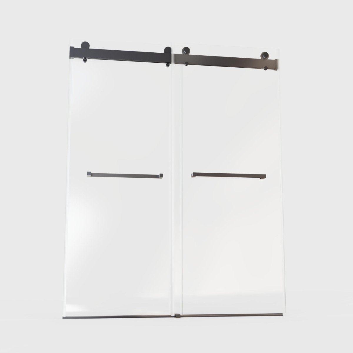 Frameless Double Sliding Soft-Close Shower Door, 3 / 8" (10Mm) Thick SGCC Tempered Glass Door, Matte - Shower Doors available at Alpine Outlets in Denver