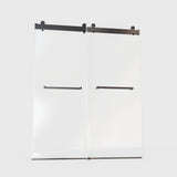 Frameless Double Sliding Soft-Close Shower Door, 3 / 8" (10Mm) Thick SGCC Tempered Glass Door, Matte - Shower Doors available at Alpine Outlets in Denver