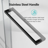Frameless Double Sliding Soft-Close Shower Door, 3 / 8" (10Mm) Thick SGCC Tempered Glass Door, Matte - Shower Doors available at Alpine Outlets in Denver