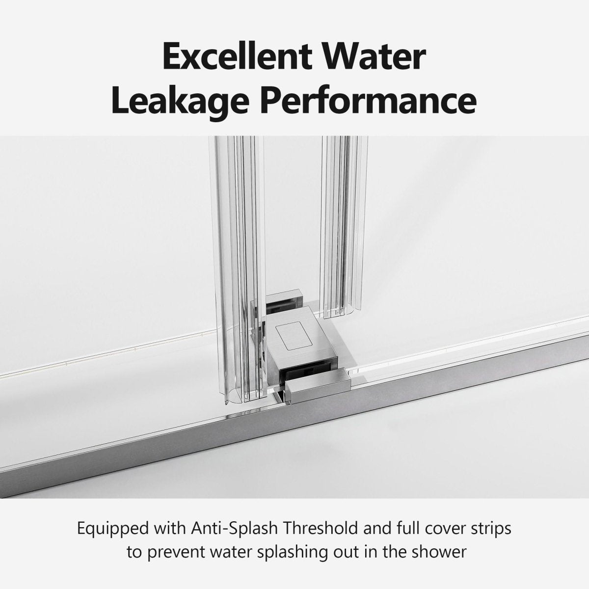 Frameless Double Sliding Soft-Close Shower Door, 3 / 8" (10Mm) Thick SGCC Tempered Glass Door, Matte - Shower Doors available at Alpine Outlets in Denver